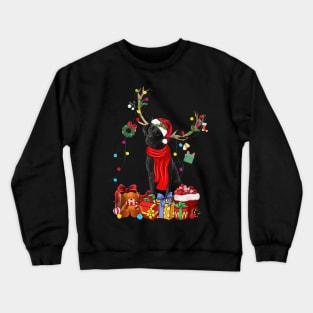 Black Labrador Reindeer Xmas Lights Merry Christmas Crewneck Sweatshirt